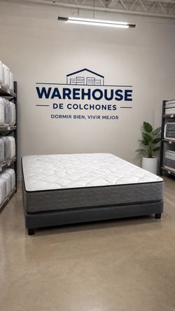 Queen regular mattress and box spring new