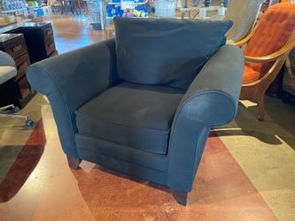 Extra Large Black Armchair with Rolled Arms