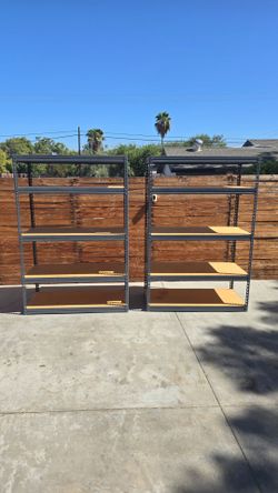 (2) 5 Tier Shelving Rack Shelf 48" W x 72" H x 24"