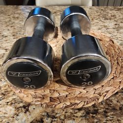 Vintage Reebok 20lb dumbells
