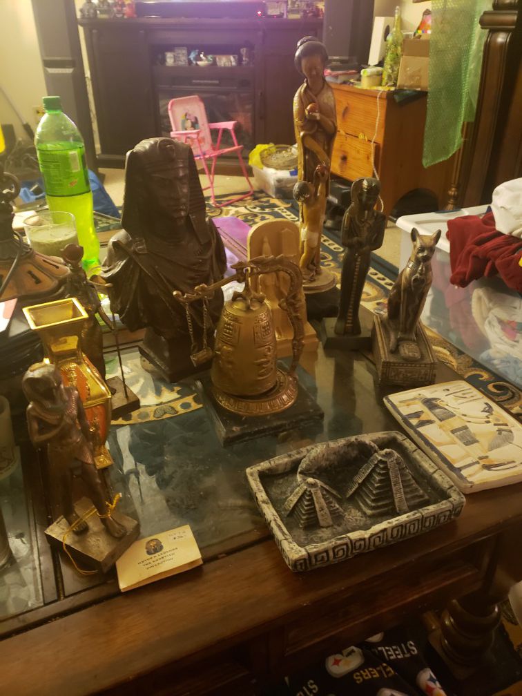 Egyptian items and statues. Make offer per item or all