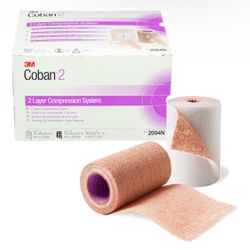 3M™ Coban™ 2 Two-Layer Compression System with Stocking 2094N, 1 Kit/Carton Model 2094N. Case pack: 8 Cartons/Case. Self-adherent wrap for professiona