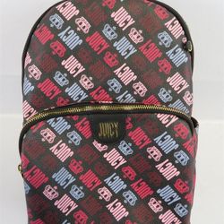 Juicy by Juicy Couture Royal Sport Backpack Black Multi Logo Cute W Change Purse