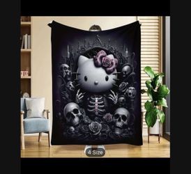 GOTH PUNK HELLO KITTY BLANKET   =^)