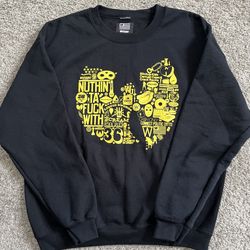 🔴Wu-Tang Crewneck Size Large WuTang Sweater Black Yellow Brand Limited