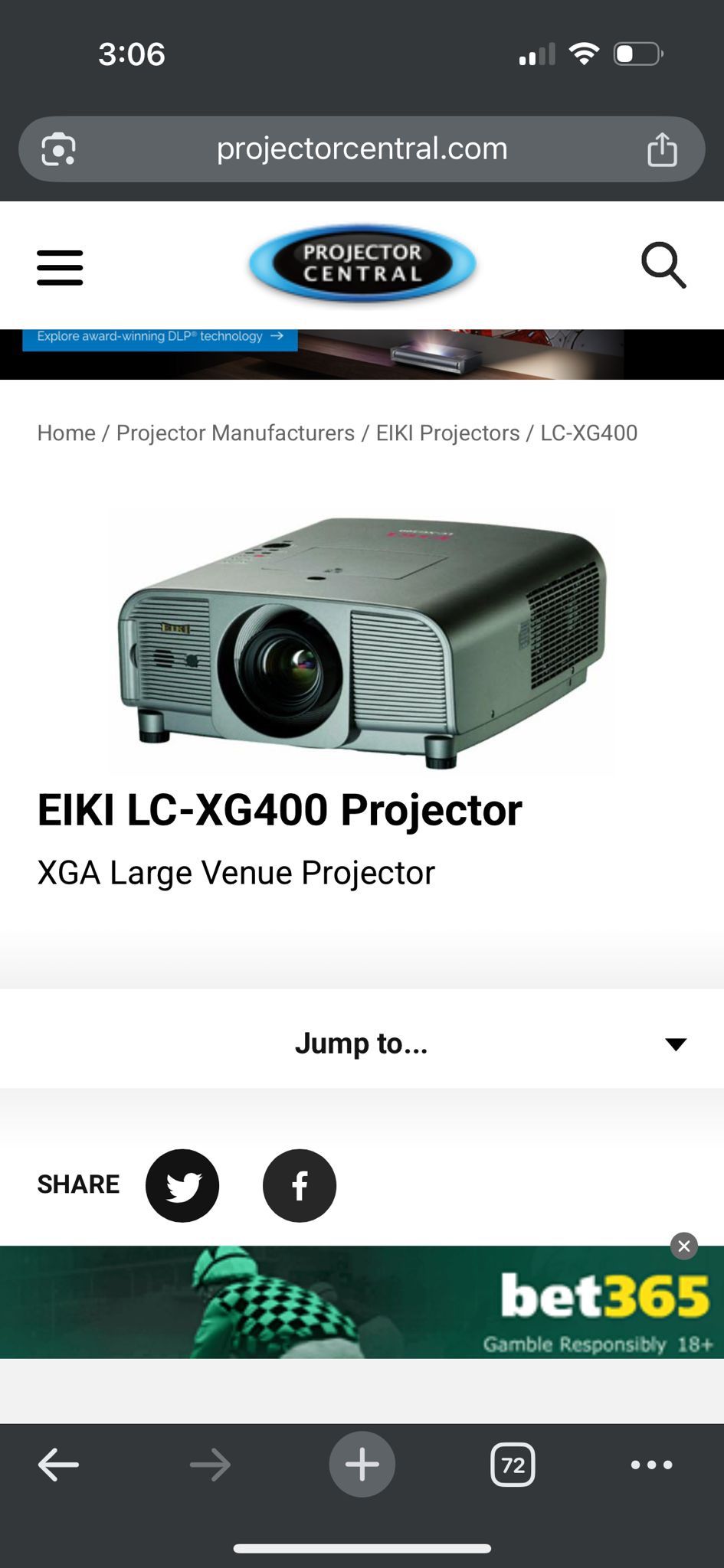 EIKI LC-XG-400 Projector