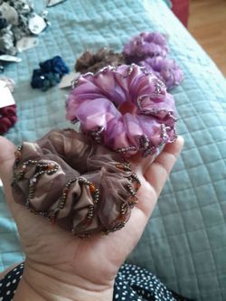 Scrunchies with beads