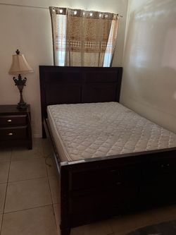 Full bed with nighstand
