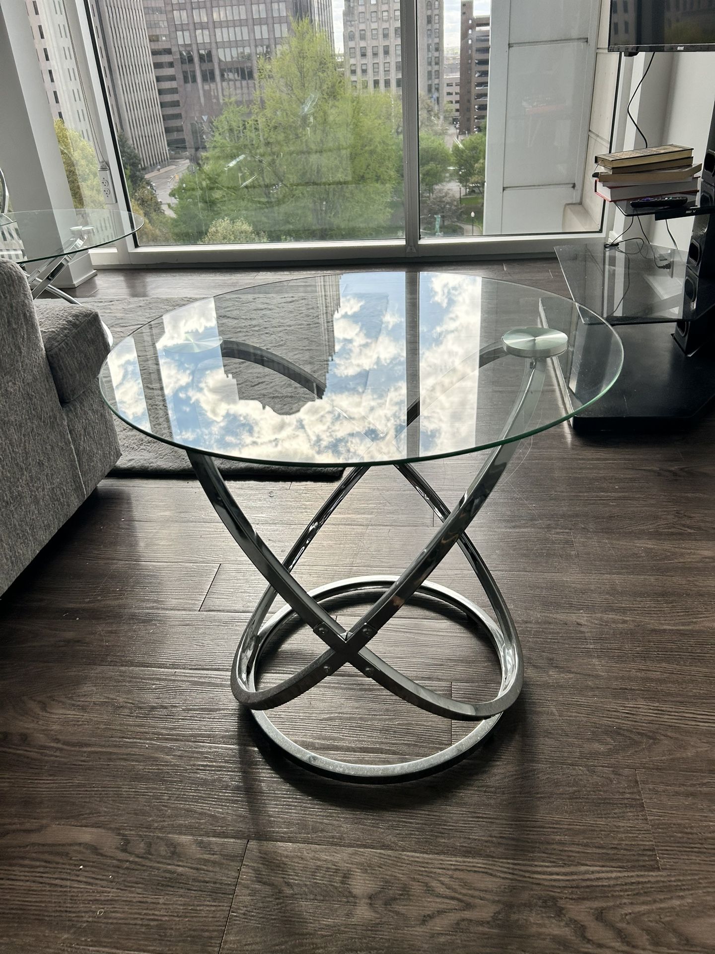 3 Round Glass Tables 