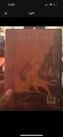 SEGA Genesis Original The Lion King Cartridge Case with Cover Art