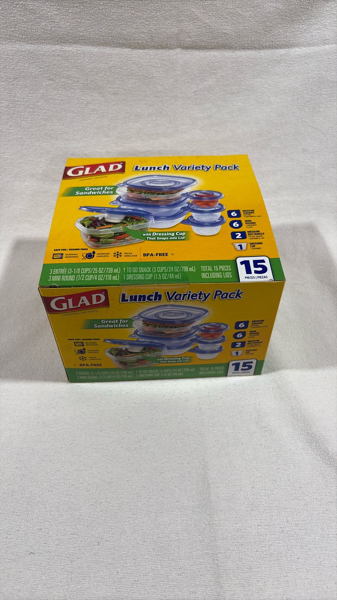 Glad Lunch Variety Pack 15 Pieces