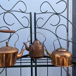 3 Copper Pots 