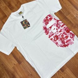 WHITE PINK BAPE TEE