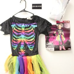 Rainbow Skeleton Girl Brand New Halloween Costume For Sale 