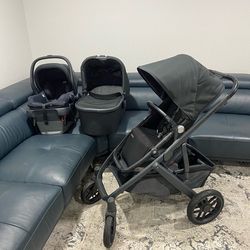 Uppababy Cruz V2 Stroller With Bassinet And Car Seat Black