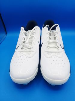 Nike Alpha Huarache Varsity 4 Low Men's 15 Baseball Cleats White-Navy.