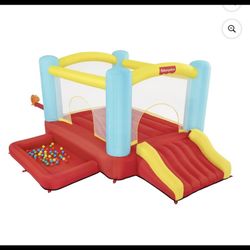 Fisher-Price Bounce House with Ball Pit and Slide, Bouncemania, Indoor/Outdoor,