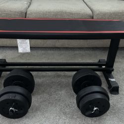 Weight Bench W/ Dumbbells 