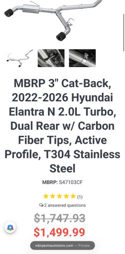 Elantra N MBRP Catback exhaust