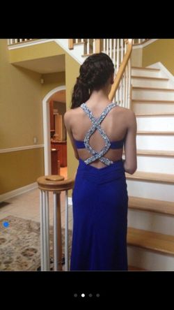 Royal blue faviana dress size 2