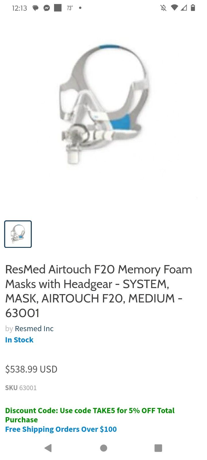 Airfit F20 Med Sys Ask 