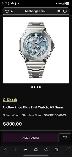 Casio G-Shock Ice Blue Dial Stainless Steel Watch