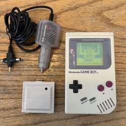 Nintendo GameBoy OEM Original, Battery Pack, Travel Cigarette Charger & Tetris Game