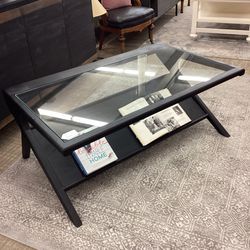 MC Style Black and Glass Coffee Table