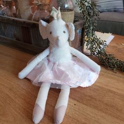 Orange Tree Kids PINK BALLERINA PRINCESS ELEPHANT Rag Doll Newborn+ 13"