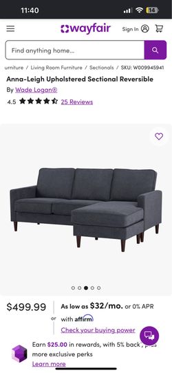 Reversible couch! Must go!