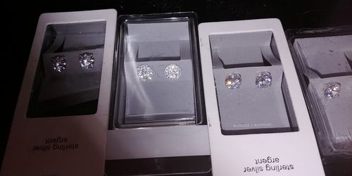Sterling silver 925 diamond earings