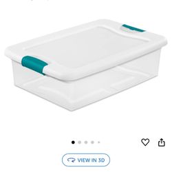 STERILITE Latching Storage Box, See-Through Base, 32-Qt