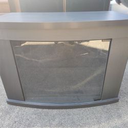 Black Glass-Door TV or Media Cabinet – Compact & Sleek