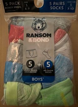Boys Boxer  & sox Set Of 5 (S,M, L)