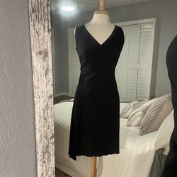 Black Asymmetrical Midi Dress