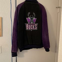 NBA Milwaukee Bucks Suede Jacket Size Large