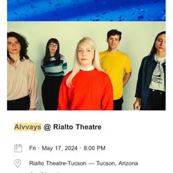 Alvvays Concert Tickets (x2) Tucson AZ