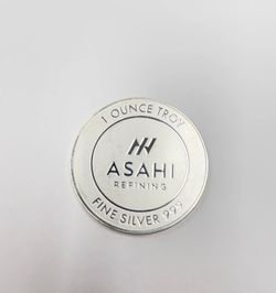 Asahi Refining 1 Troy Ounce OZ .999 Fine Silver Round Coin