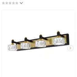 Brand new! 27.6 in. 4-Light Black Brass LED Bathroom Vanity Light Over Mirror Bath Wall Lighting Fix
