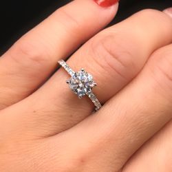 1ct Moissanite Ring With Certificate 