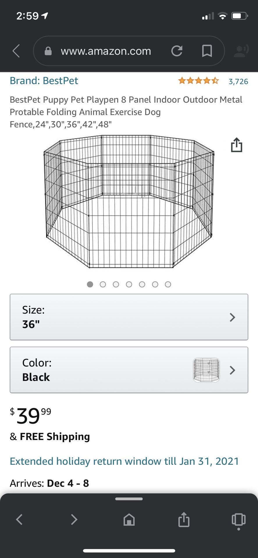 Pet Foldable Metal Exercise Pen & Playpen