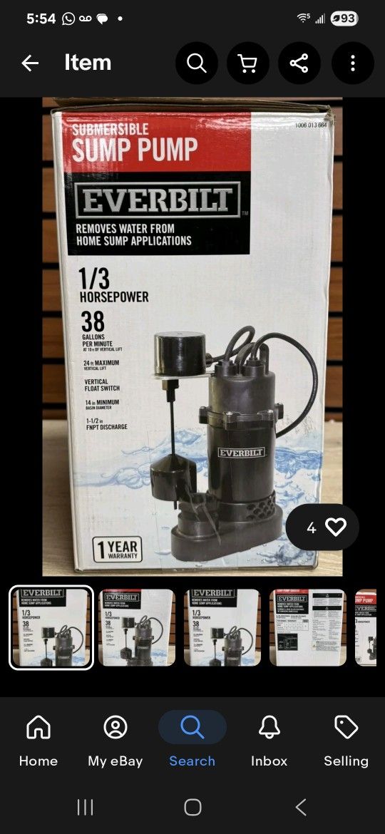 submersible 1/3 hp pump with switch