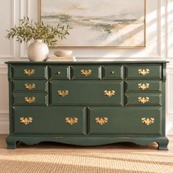 Awesome shabby distressed solid wood large eight dovetailed drawers dresser