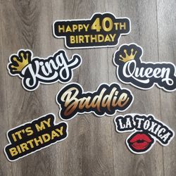 40th Birthday Photobooth Props  - High Quality 5mm PVC 