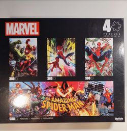 Marvel 4 in 1 Spiderman Puzzles Brand New by Buffalo Games