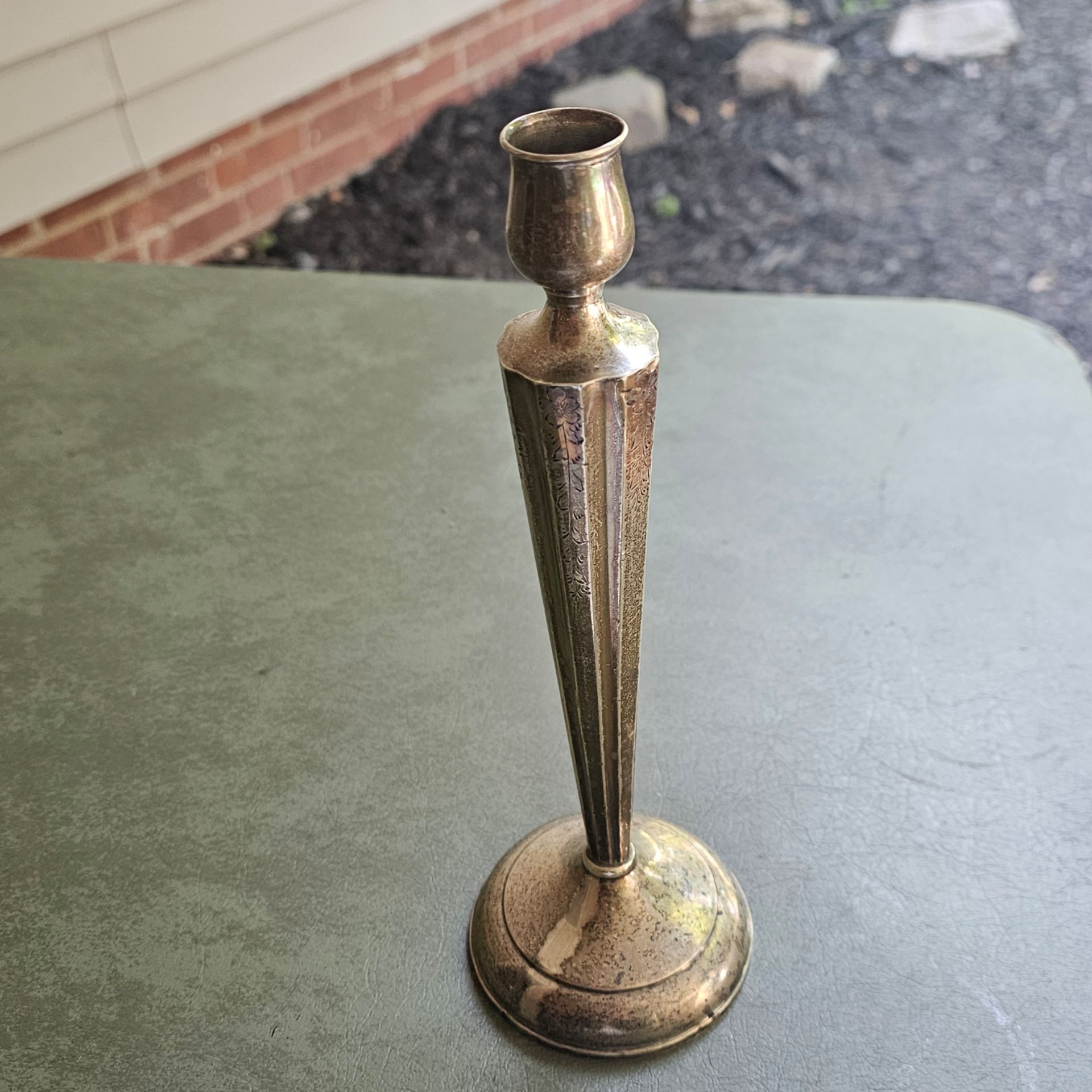 Art Deco fluted sterling silver candlestick