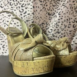 Gold SM New York glitterati wedges 8.5