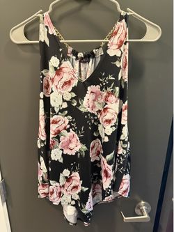 Pink Tank Top with Gold Chin Strip