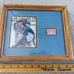 Norman Rockwell Print And 3 Cent Stamp