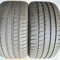 Two 255/35/19 Goodyear Eagle F1 With 70-80% Left Amazing Pair 